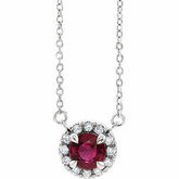 86978 / Necklace / Semi-Set / 14K Rose / 6.5 Mm / 16 In / Polished / 1/6 Ctw Diamond Semi-Set Necklace