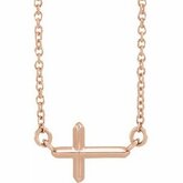 None / Sterling Silver / Pendant / 11.02X7 Mm / Semi-Polished / Sideways Cross Necklace Center