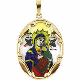Our Lady of Perpetual Help Hand-Painted Porcelain