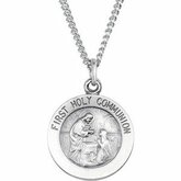 Round First Holy Communion Medal