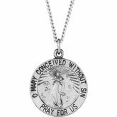 Round Immaculate Conception Medal