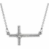 Sideways Rope Cross Necklace or Center