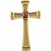 Genuine Rhodolite Garnet Cabochon Cross