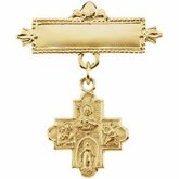 Four-Way Medal Baptismal Pin