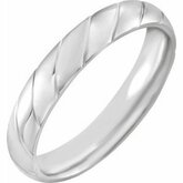 52174 / Sterling Silver / 10.5 / 4 Mm / Poliert / Patterned Comfort-Fit Band