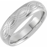 52177 / Sterling Silver / 10.5 / 8 Mm / Poliert / Patterned Comfort-Fit Band